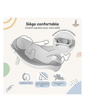 Baignoire bébé pliable - Thermomètre et transat inclus | SUPERBE BEBE