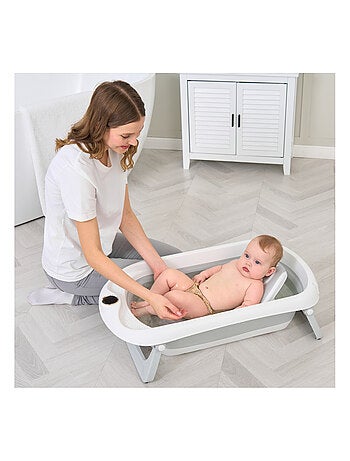 Baignoire bébé pliable - Thermomètre et transat inclus | SUPERBE BEBE
