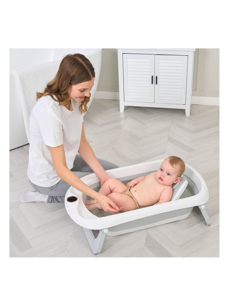 Baignoire bébé pliable - Thermomètre et transat inclus | SUPERBE BEBE Gris - Kiabi