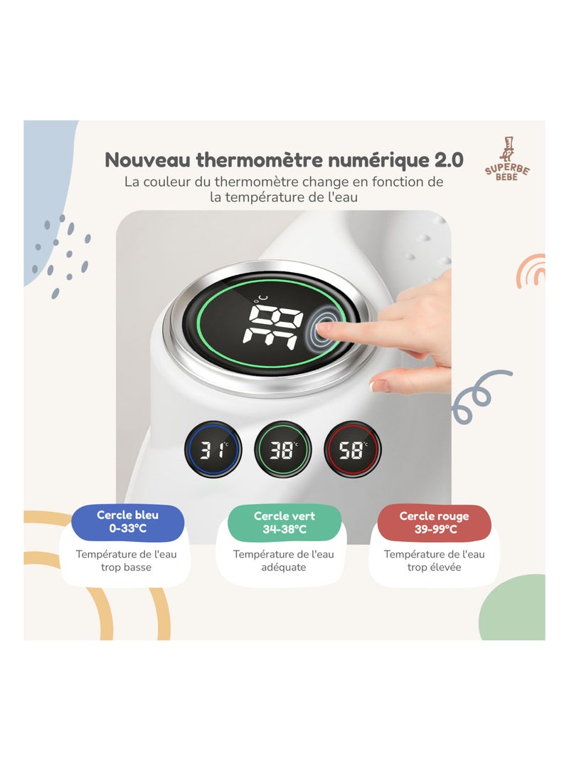 Baignoire bébé pliable - Thermomètre et transat inclus | SUPERBE BEBE Vert - Kiabi