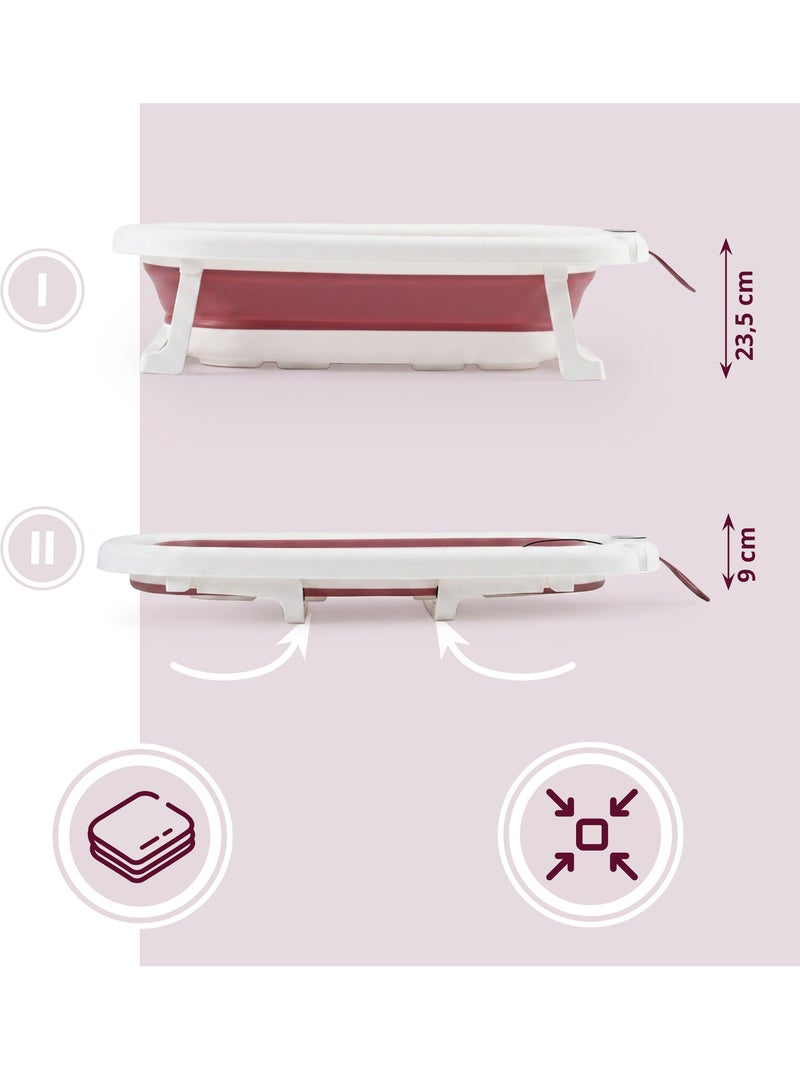 Baignoire bébé pliable 7en1 moby-system lilo rose avec thermomètre lcd bain Rose - Kiabi
