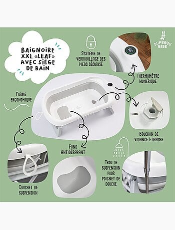 Baignoire bébé pliable avec support - Kit complet | SUPERBE BEBE