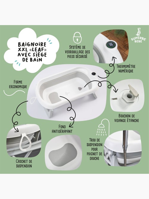 Baignoire bébé pliable avec support - Kit complet | SUPERBE BEBE - Kiabi