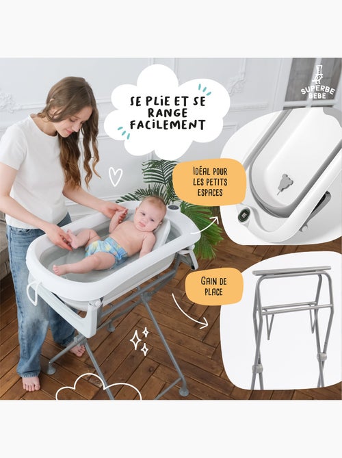 Baignoire bébé pliable avec support - Kit complet | SUPERBE BEBE - Kiabi