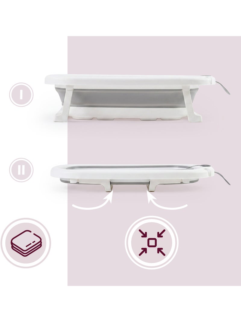 Baignoire bebe pliable support thermometre kit 8en1 transat coussin gris moby system Gris - Kiabi
