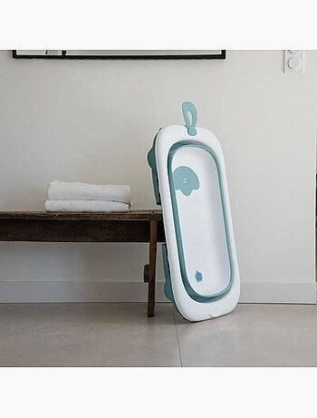 Baignoire pliable - thermobaby - balnéa - compact - bouchon de vidange - jusqu'à 18 mois - bleu