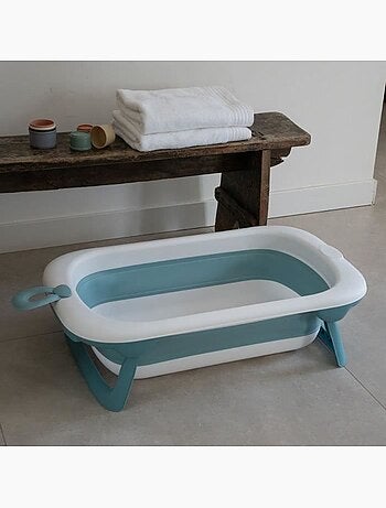 Baignoire pliable - thermobaby - balnéa - compact - bouchon de vidange - jusqu'à 18 mois - bleu