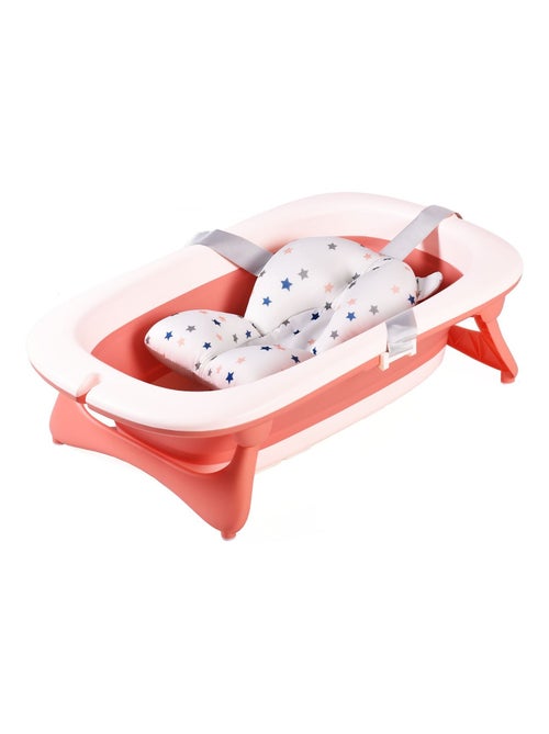 Baignoire pliable Bwave bleu avec coussin intégré de 0 à 3 ans - Kiabi
