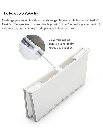 Baignoire pliante Flexi Bath® blanche avec bouchon de vidange réactif à la chaleur (White)