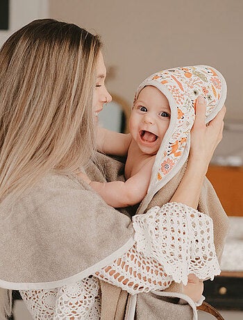 Bain cocoon, serviette tablier nouvelle version