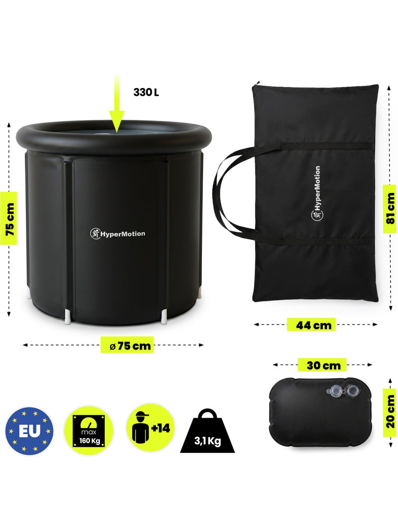 Bain de Glace Pliable pour Récupération Nylon et PVC 330 L Dim ø75x75 cm Noir - Kiabi