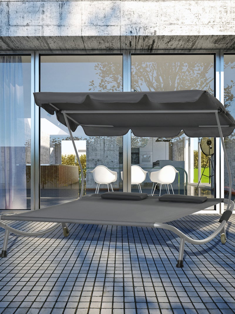 Bain de soleil 2 places design contemporain Gris - Kiabi