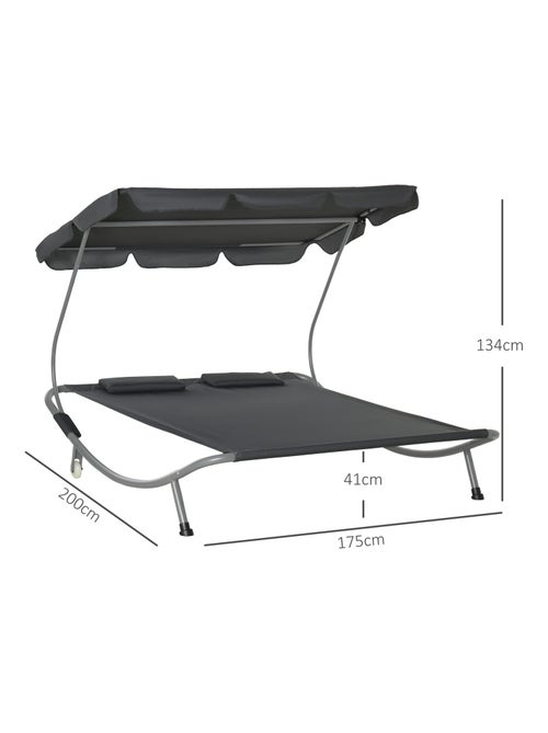Bain de soleil 2 places design contemporain - Kiabi