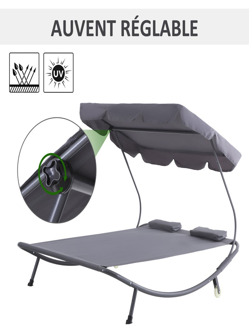 Bain de soleil 2 places design contemporain Gris - Kiabi