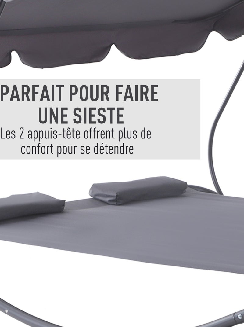 Bain de soleil 2 places design contemporain Gris - Kiabi