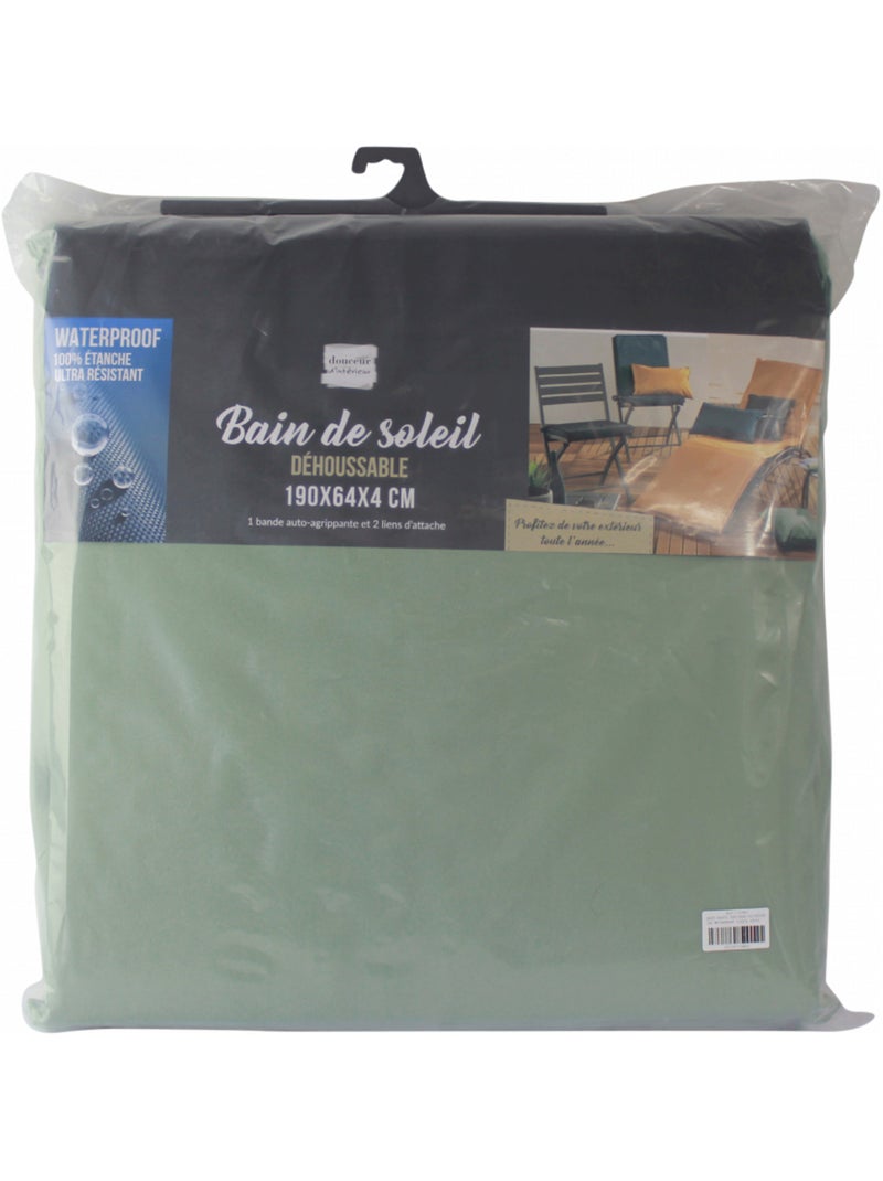 BAIN DE SOLEIL 65 x 190 x 4 CM EXTERIEUR SAUGE WATERPROOF Vert - Kiabi