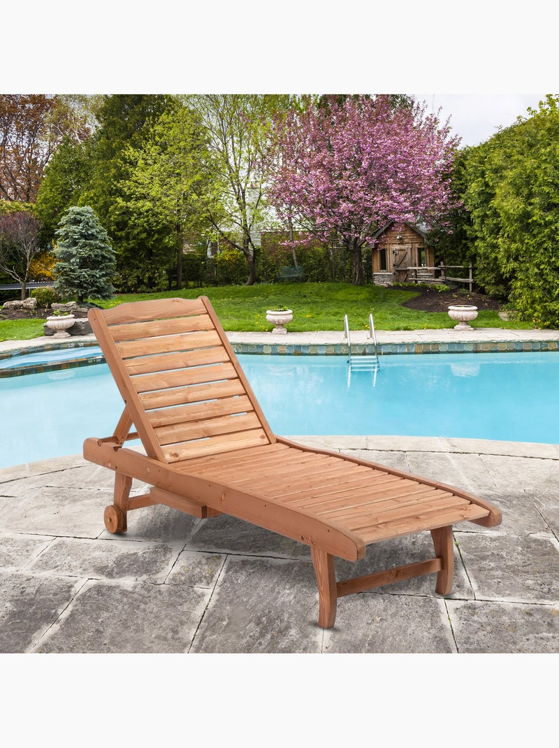 Bain de soleil dossier réglable roulettes Marron - Kiabi
