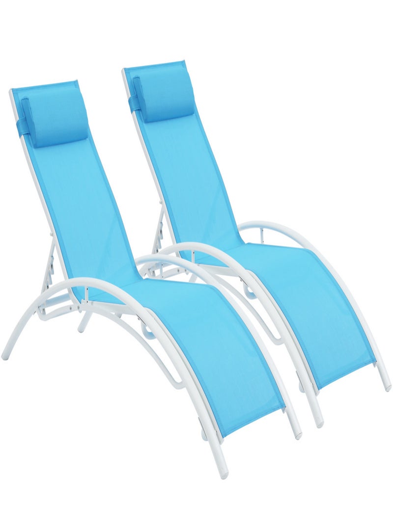 Bain de soleil en aluminium "Beauty" - Phoenix - Bleu - Lot de 2 Bleu - Kiabi