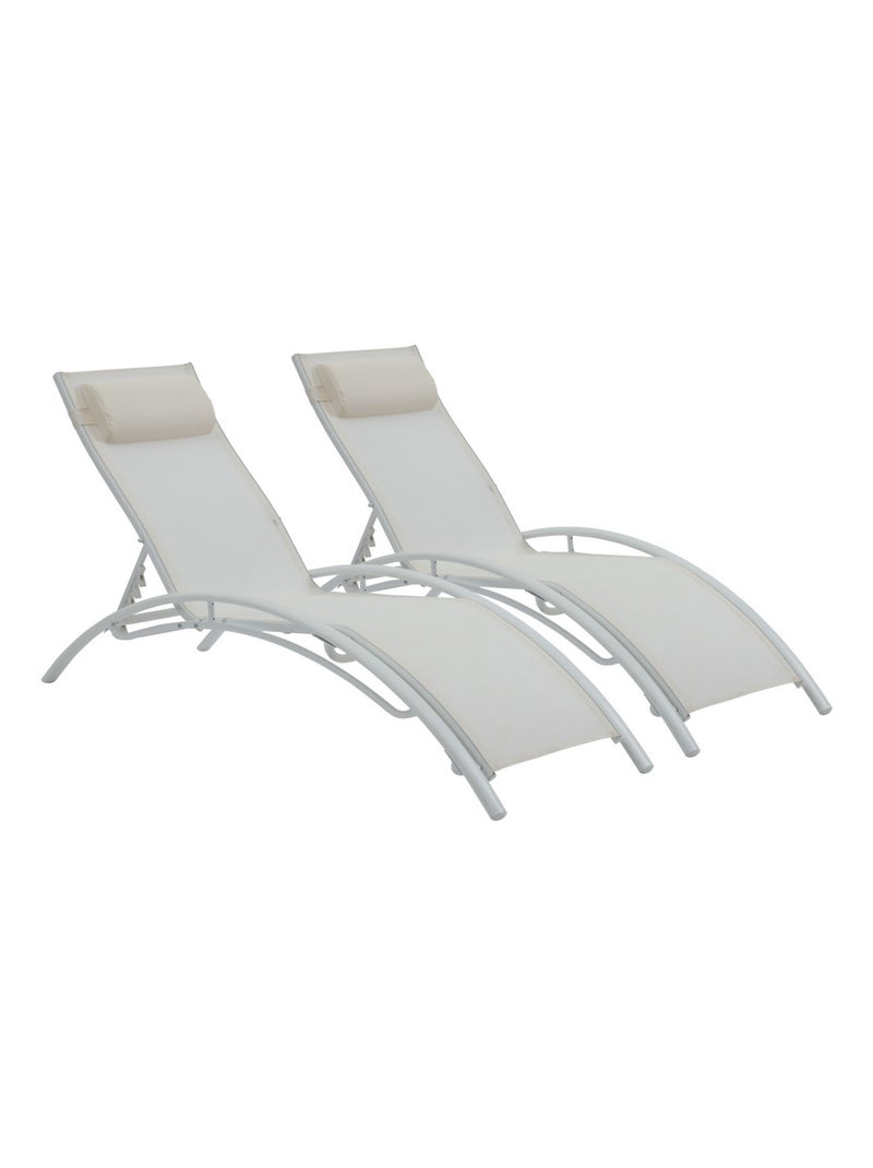 Bain de soleil en aluminium "Beauty" - Phoenix - Ecru - Lot de 2 Ecru - Kiabi
