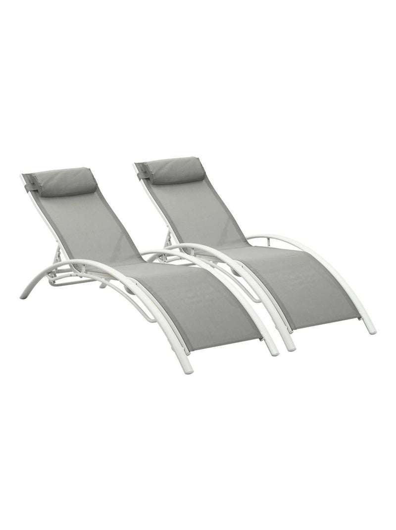 Bain de soleil en aluminium "Beauty" - Phoenix - Gris - Lot de 2 Gris clair - Kiabi