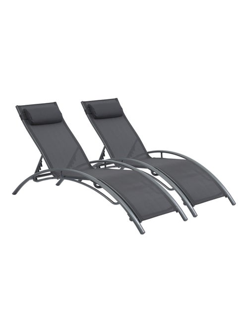 Bain de soleil en aluminium "Beauty" - Phoenix - Gris foncé / Argenté - Lot de 2 - Kiabi