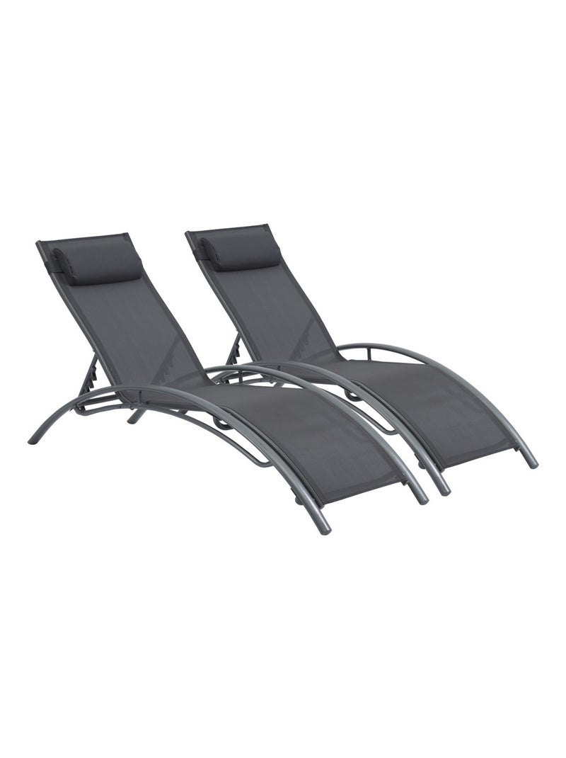 Bain de soleil en aluminium "Beauty" - Phoenix - Gris foncé / Argenté - Lot de 2 Gris - Kiabi