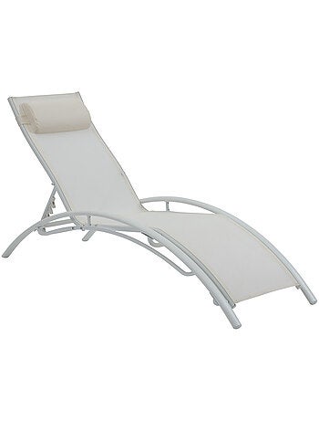 Lot de 2 bains de soleil en aluminium Beauty