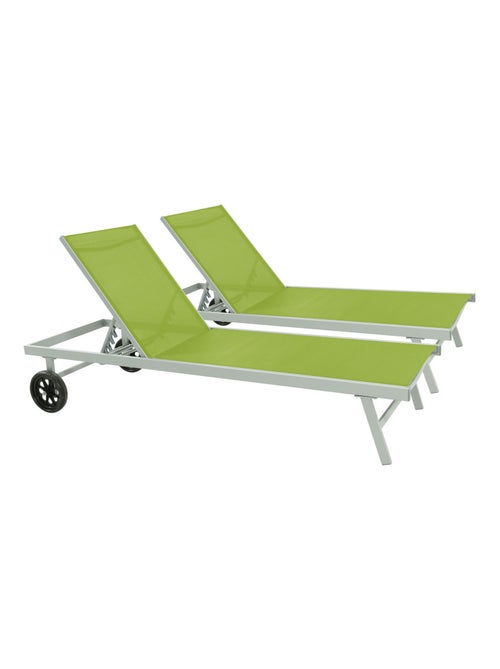 Bain de soleil en aluminium et textilène "Bella" - Lot de 2 - Kiabi