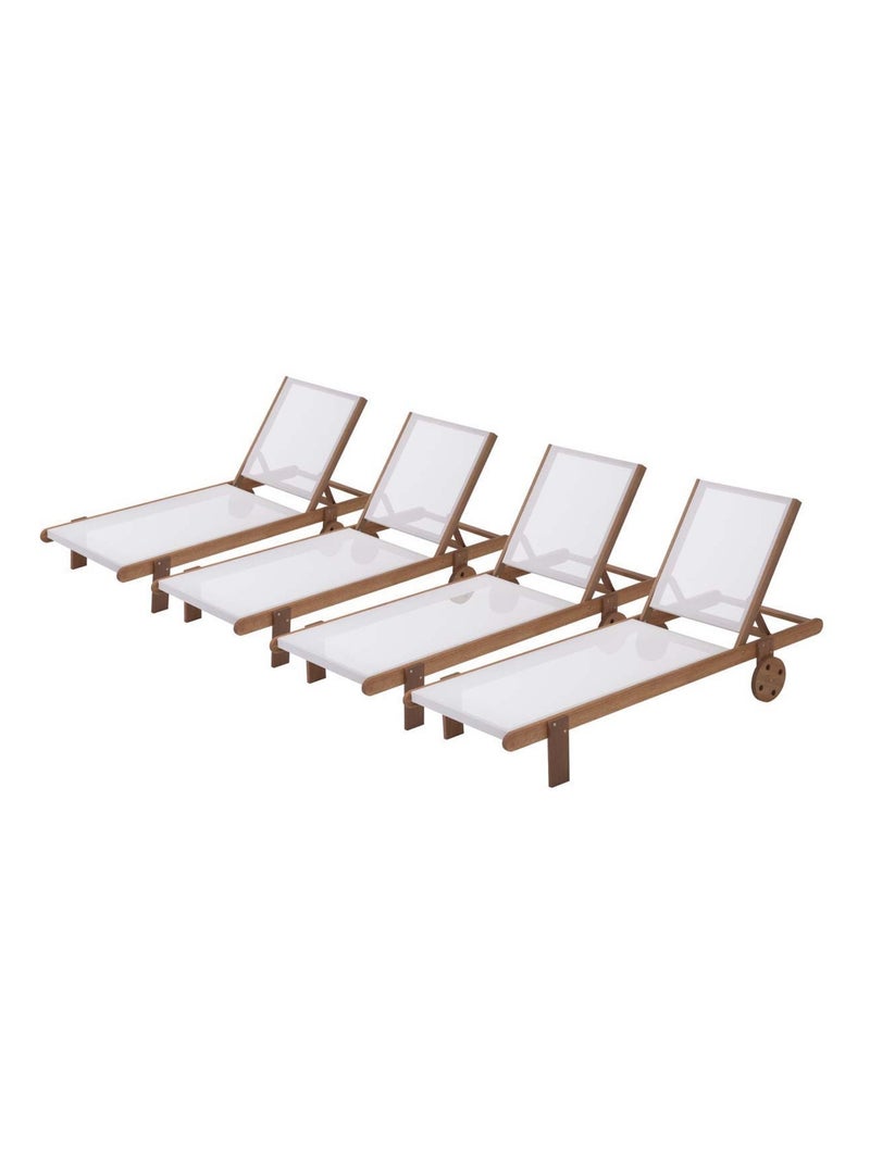 Bain de soleil en bois exotique Ecru - Kiabi