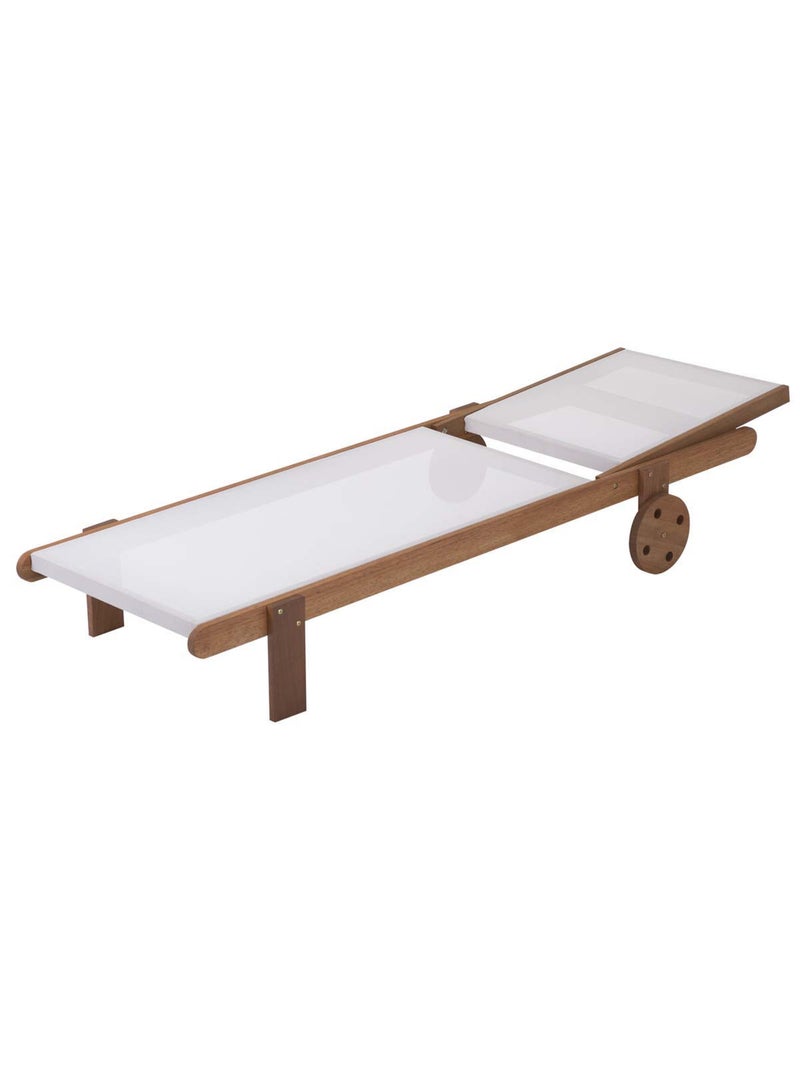 Bain de soleil en bois exotique Ecru - Kiabi