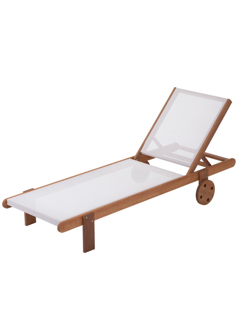 Bain de soleil en bois exotique Ecru - Kiabi