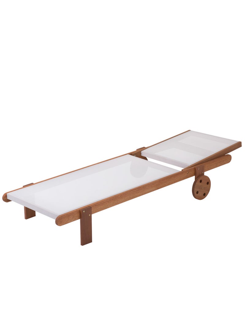 Bain de soleil en bois exotique Ecru - Kiabi