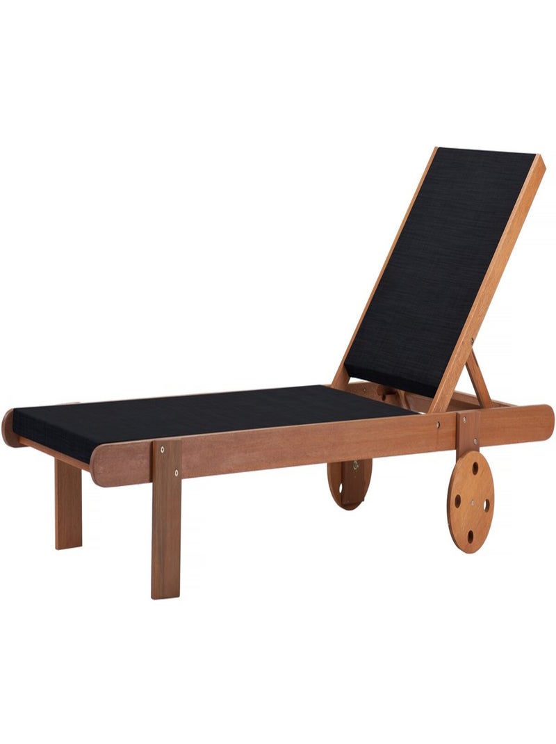 Bain de Soleil en bois exotique "Saïgon" - Maple - Noir Noir - Kiabi