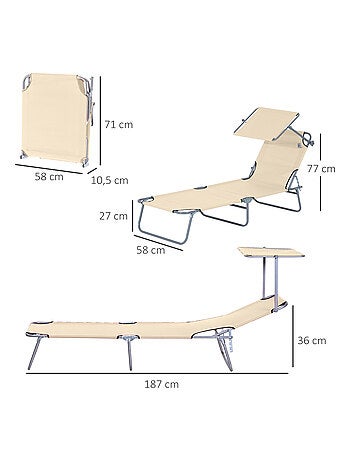 Bain de soleil pliable avec ombrelle - SUNZWEET