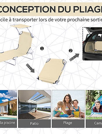 Bain de soleil pliable avec ombrelle - SUNZWEET