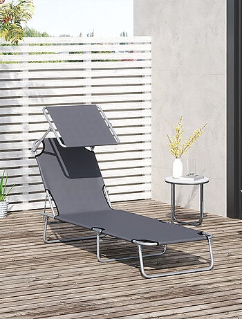 Bain de soleil pliable avec ombrelle SUNZWEET