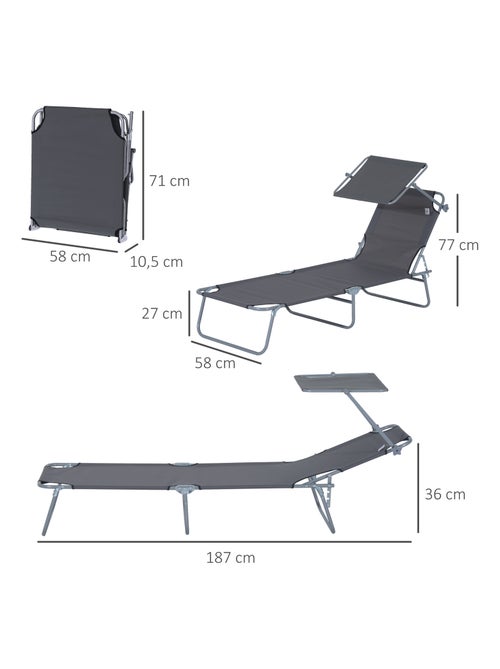 Bain de soleil pliable avec ombrelle SUNZWEET - Kiabi