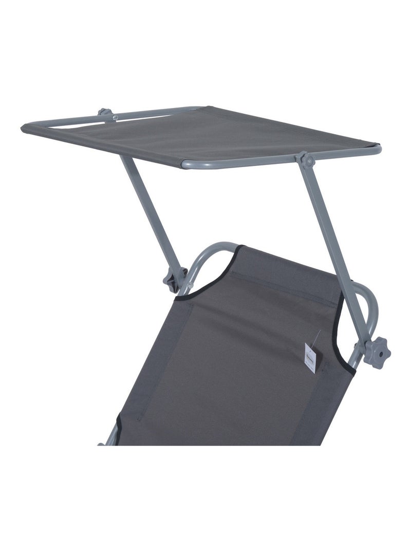 Bain de soleil pliable avec ombrelle SUNZWEET Gris - Kiabi