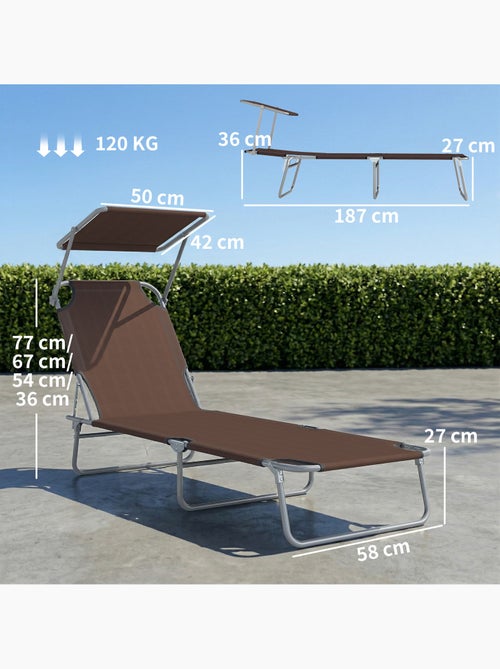 Bain de soleil pliable avec ombrelle SUNZWEET - Kiabi