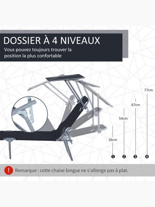 Bain de soleil pliable avec ombrelle SUNZWEET - Kiabi