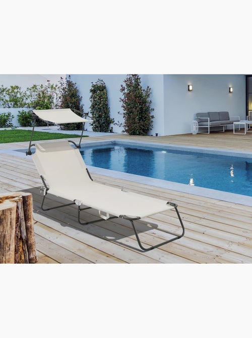 Bain de soleil pliable "Lazy" - Avec pare soleil - Kiabi Bain de soleil pliable "Lazy" - Avec pare soleil - Kiabi
