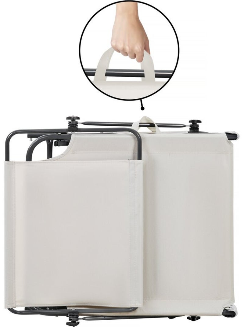 Bain de soleil pliable "Lazy" - Avec pare soleil Beige - Kiabi