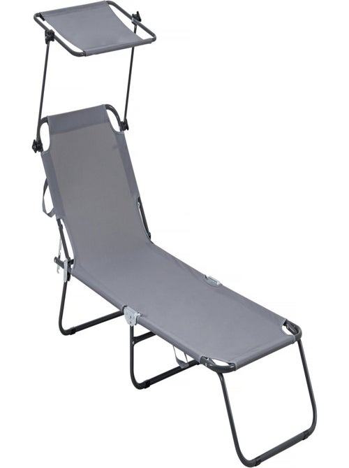 Bain de soleil pliable "Lazy" - Avec pare soleil - Kiabi