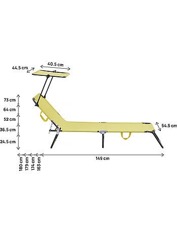 Bain de soleil pliable "Lazy" - Avec pare soleil