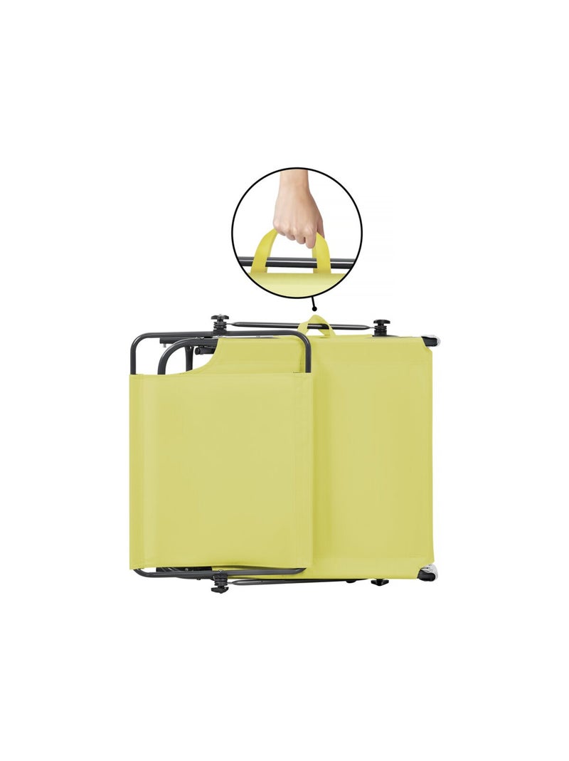 Bain de soleil pliable "Lazy" - Avec pare soleil Jaune - Kiabi