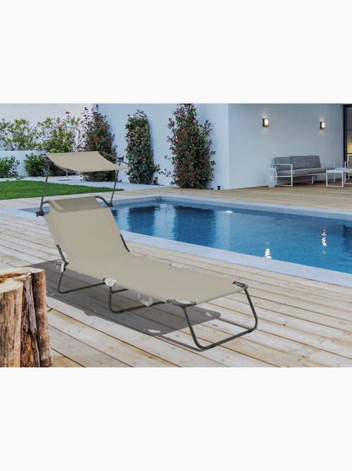 Bain de soleil pliable "Lazy" - Avec pare soleil - Kiabi Bain de soleil pliable "Lazy" - Avec pare soleil - Kiabi