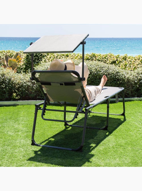 Bain de soleil pliant avec parasol et coussin aktive - Kiabi