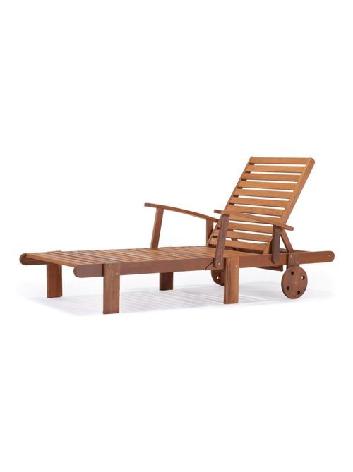 Bain de soleil pliant en bois exotique "Tokyo" - Maple - Marron clair - Kiabi