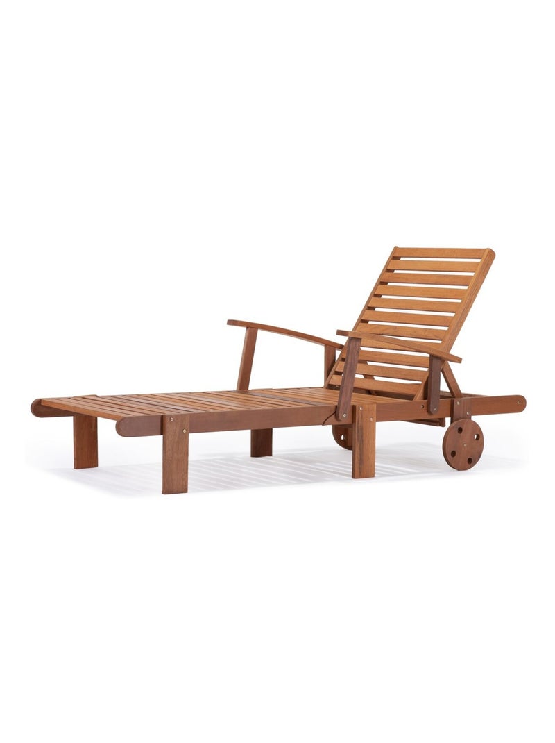 Bain de soleil pliant en bois exotique "Tokyo" - Maple - Marron clair Marron clair - Kiabi