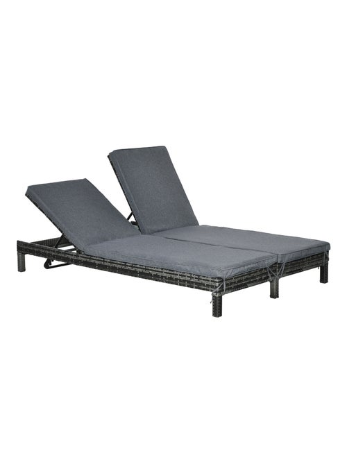 Bain de soleil transat 2 places grand confort matelas inclus - Kiabi